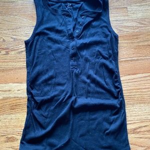 Black ribbed maternity + postpartum tank top